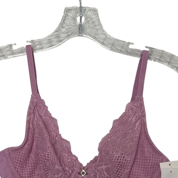 Auden Unlined Balconette Bra Womens 36A Mauve Pink New Lace Underwire - Picture 3 of 11